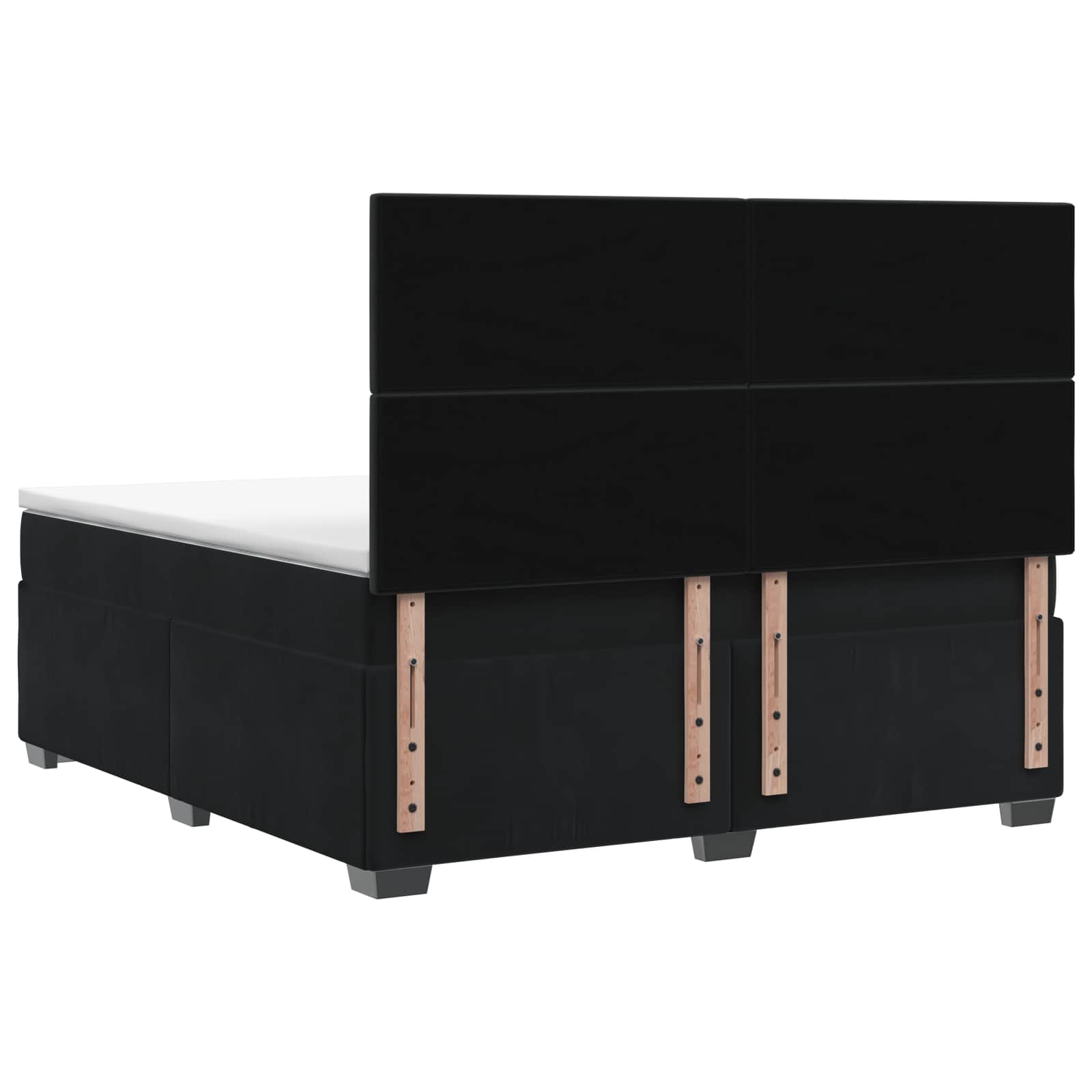 Κρεβάτι box spring με στρώμα Μαύρο 160 x 200 cm Βελούδο - Pakobazaar