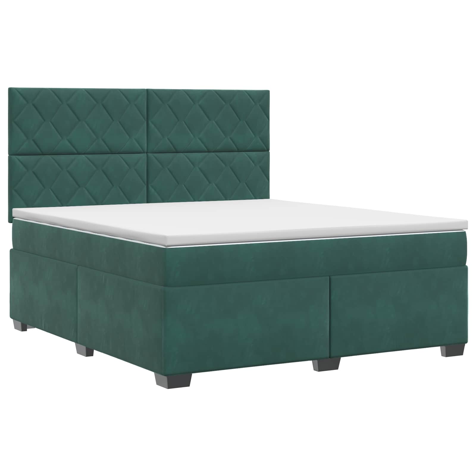 Κρεβάτι box spring με στρώμα Σκούρο Πράσινο 160 x 200 cm - Pakobazaar
