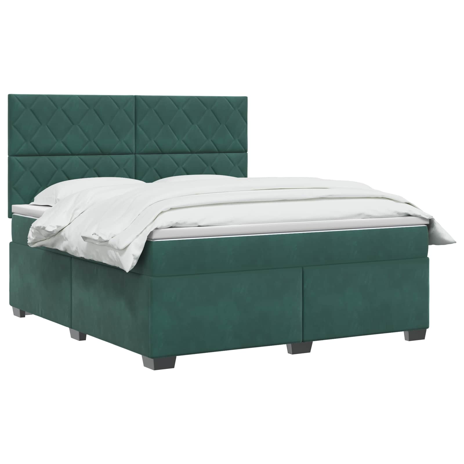 Κρεβάτι box spring με στρώμα Σκούρο Πράσινο 160 x 200 cm - Pakobazaar