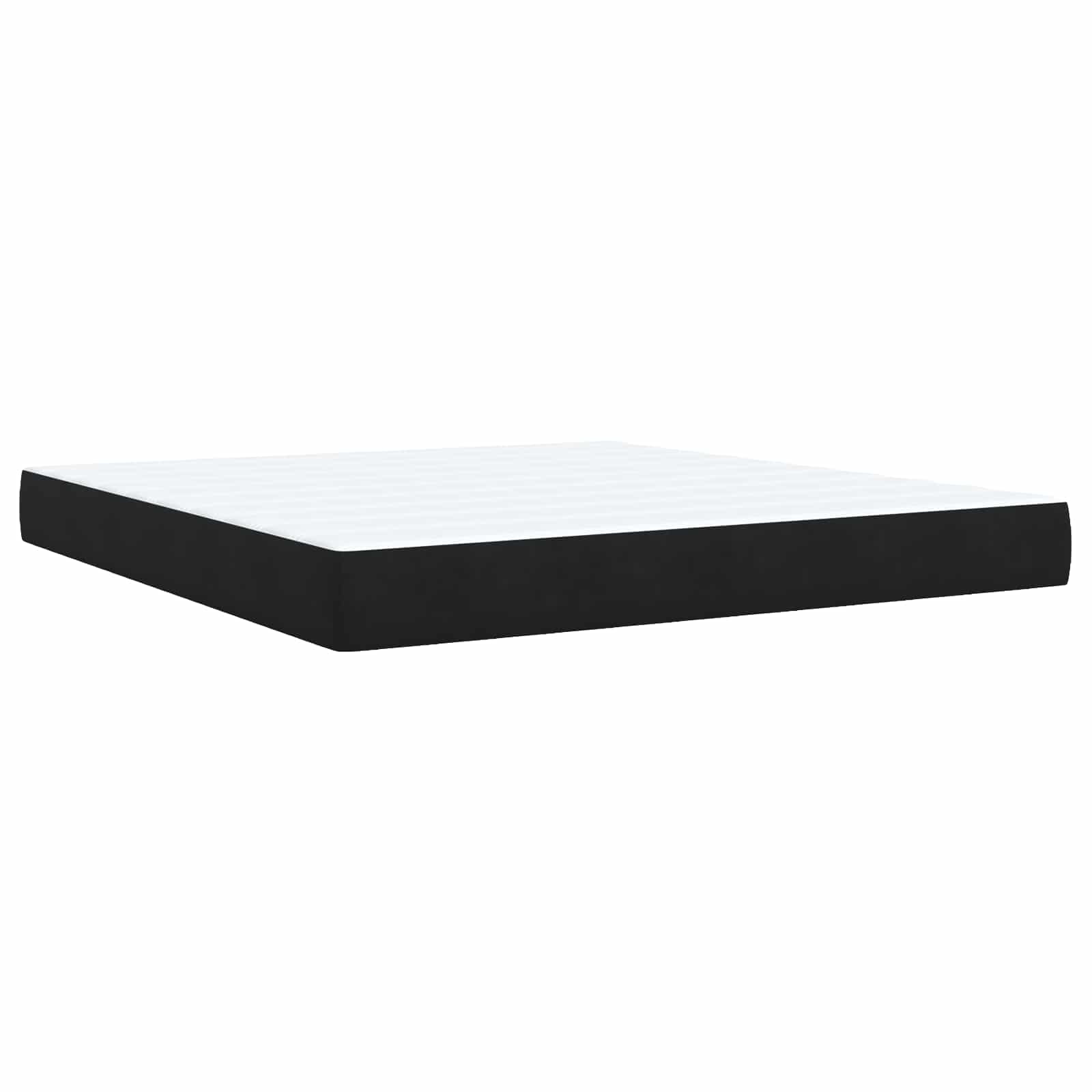 Κρεβάτι box spring με στρώμα Μαύρο 180 x 200 cm Βελούδο - Pakobazaar