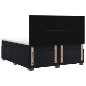 Κρεβάτι box spring με στρώμα Μαύρο 200 x 200 cm Βελούδο - Pakobazaar