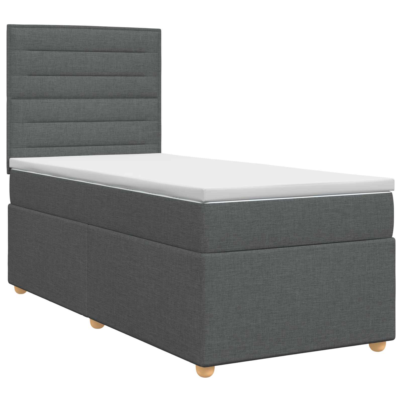 Κρεβάτι box spring με στρώμα Σκούρο Γκρι 80 x 200 cm Ύφασμα
