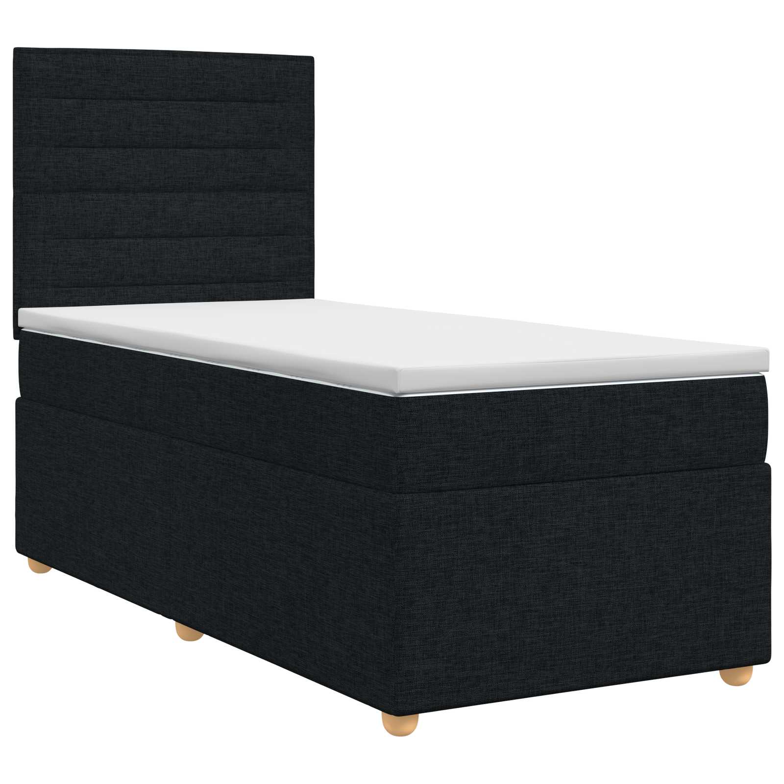 Κρεβάτι box spring με στρώμα Μαύρο 80 x 200 cm Ύφασμα
