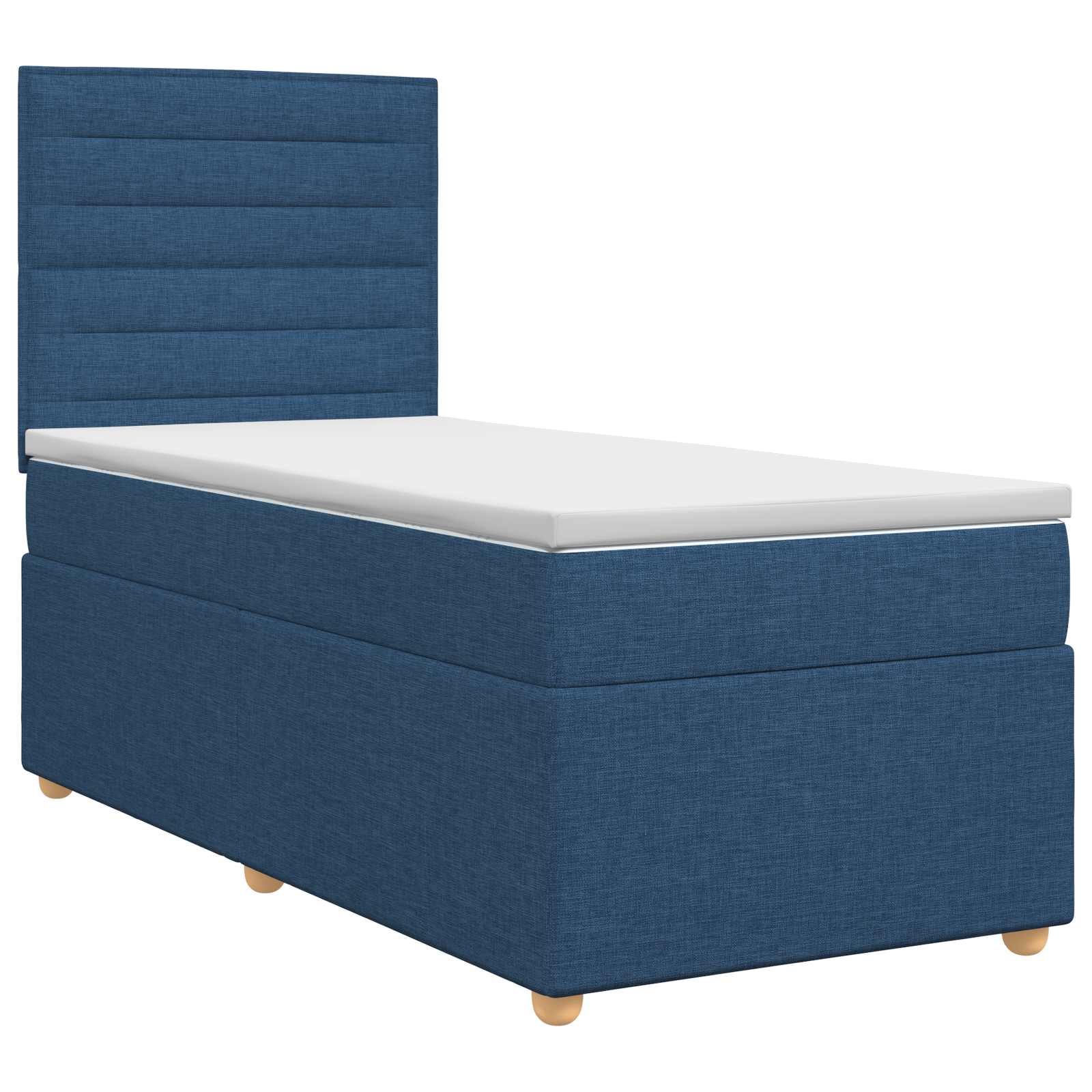 Κρεβάτι box spring με στρώμα Μπλε 80 x 200 cm Ύφασμα