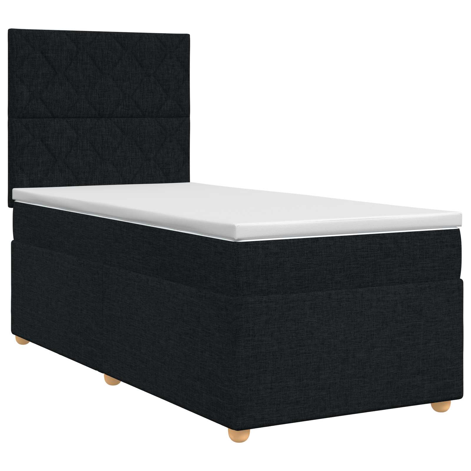 Κρεβάτι box spring με στρώμα Μαύρο 80 x 200 cm Ύφασμα