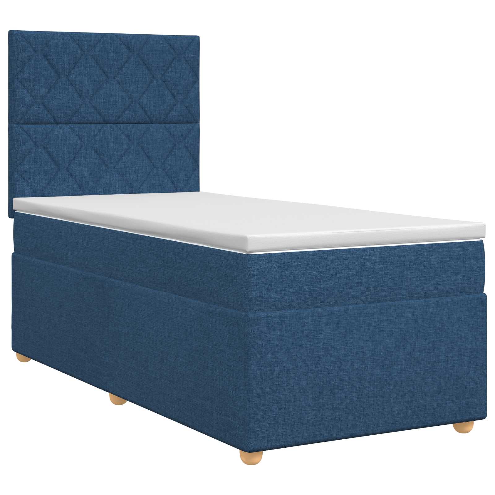 Κρεβάτι box spring με στρώμα Μπλε 80 x 200 cm Ύφασμα - Pakobazaar