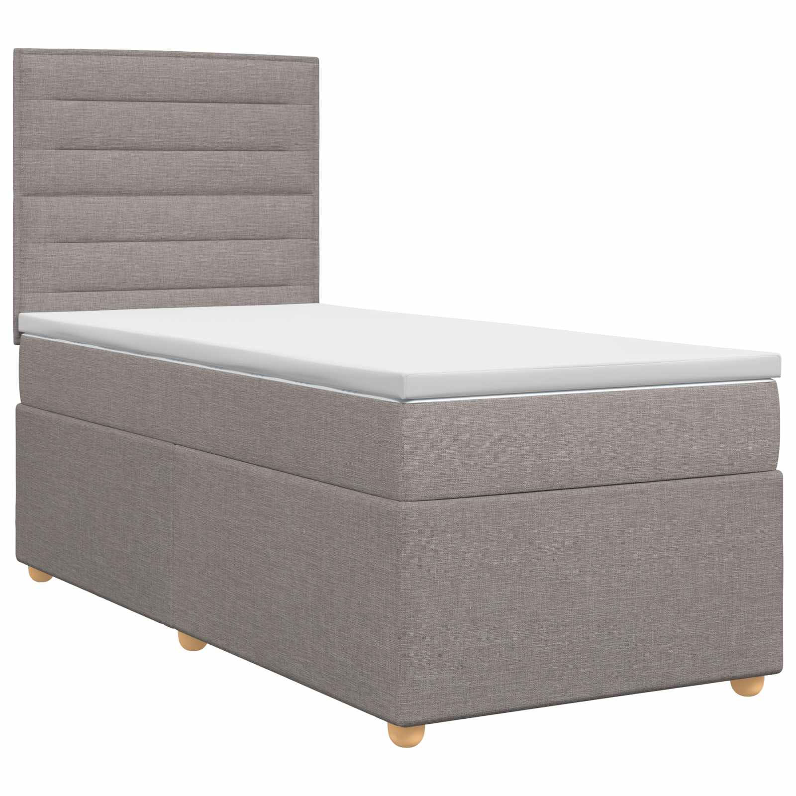 Κρεβάτι box spring με στρώμα Taupe 90 x 190 cm Ύφασμα - Pakobazaar