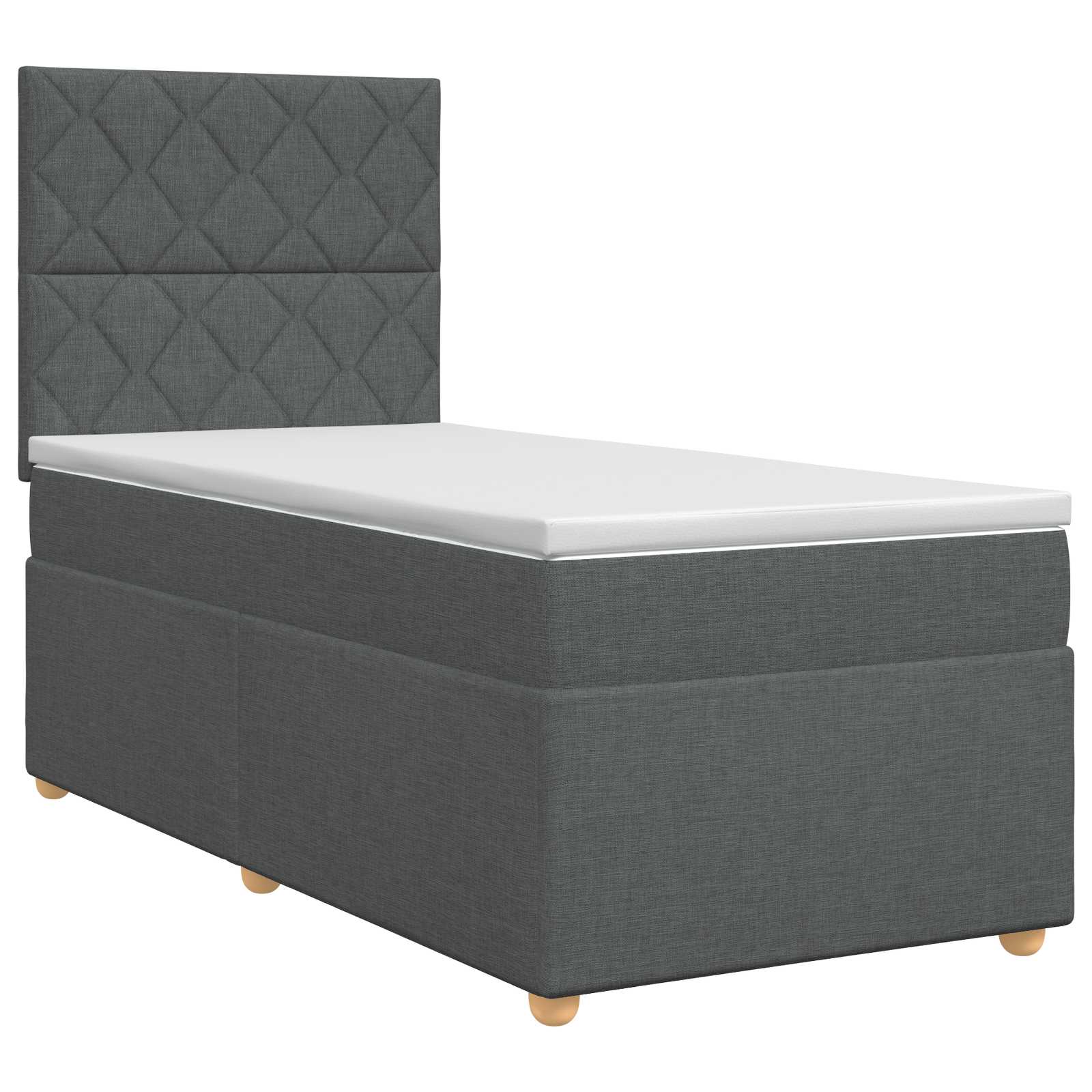 Κρεβάτι box spring με στρώμα Σκούρο Γκρι 90 x 200 cm Ύφασμα - Pakobazaar
