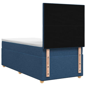Κρεβάτι box spring με στρώμα Μπλε 90 x 200 cm Ύφασμα - Pakobazaar