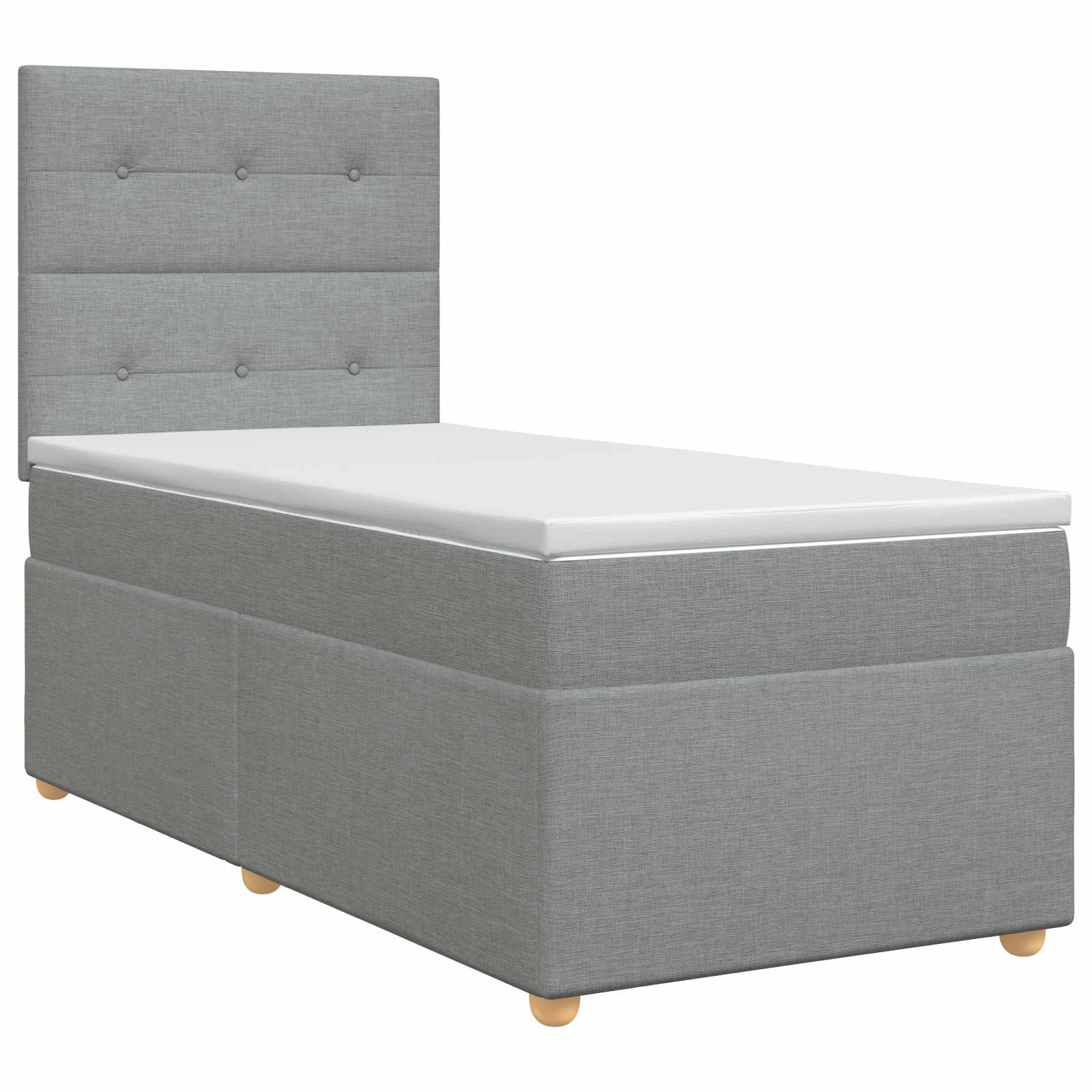 Κρεβάτι box spring με στρώμα Ανοιχτό γκρι 100 x 200 cm Ύφασμα - Pakobazaar