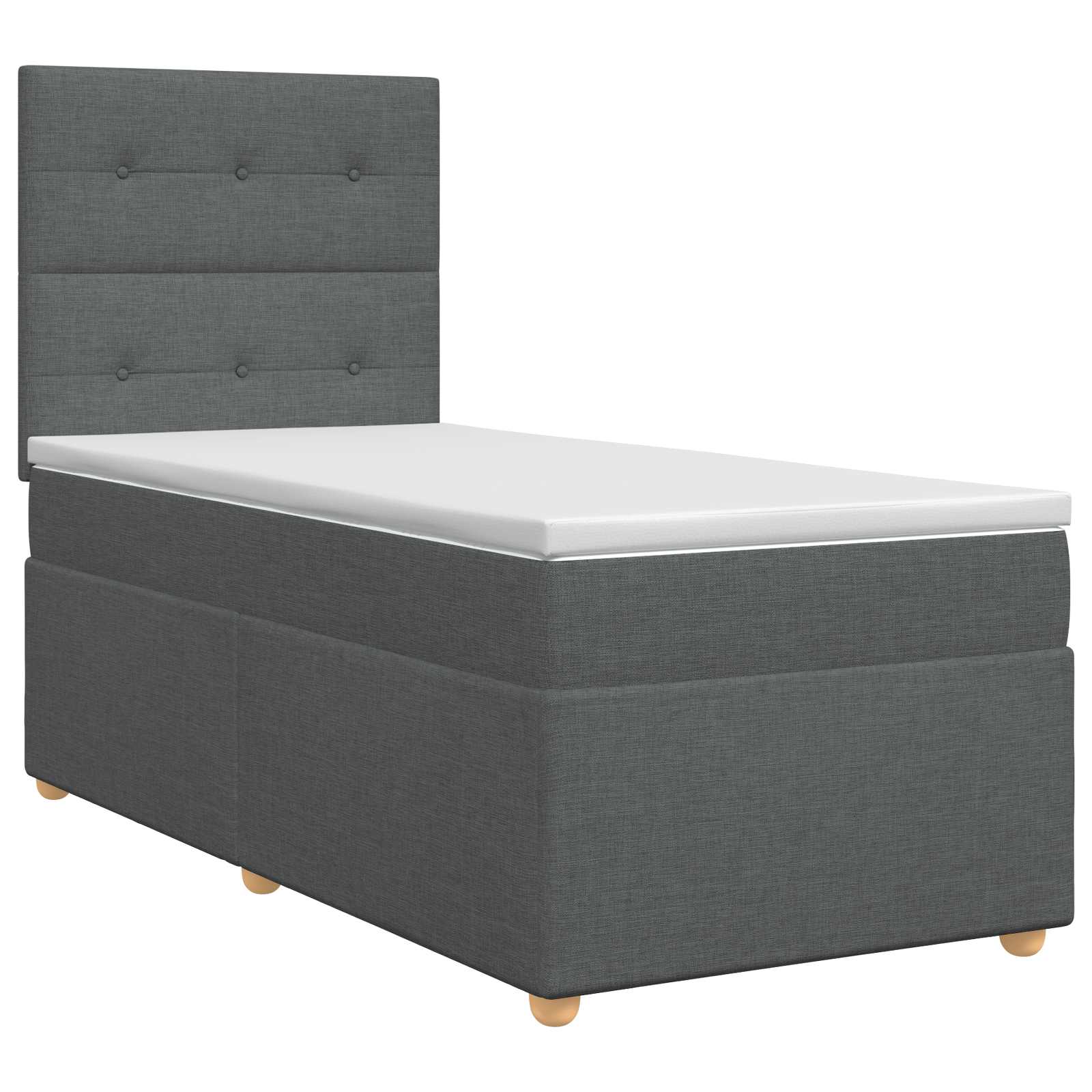 Κρεβάτι box spring με στρώμα Σκούρο Γκρι 100 x 200 cm Ύφασμα - Pakobazaar