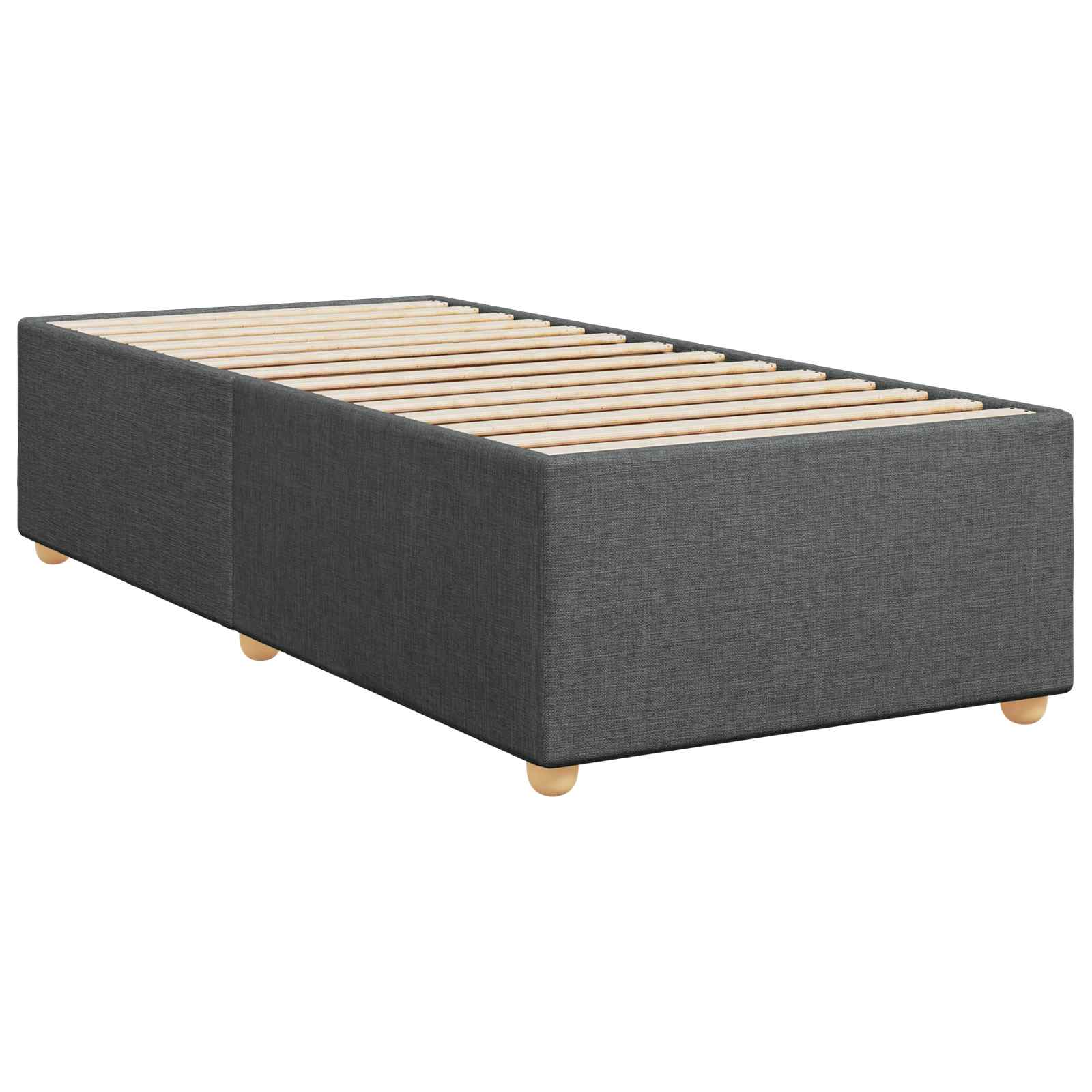 Κρεβάτι box spring με στρώμα Σκούρο Γκρι 100 x 200 cm Ύφασμα - Pakobazaar