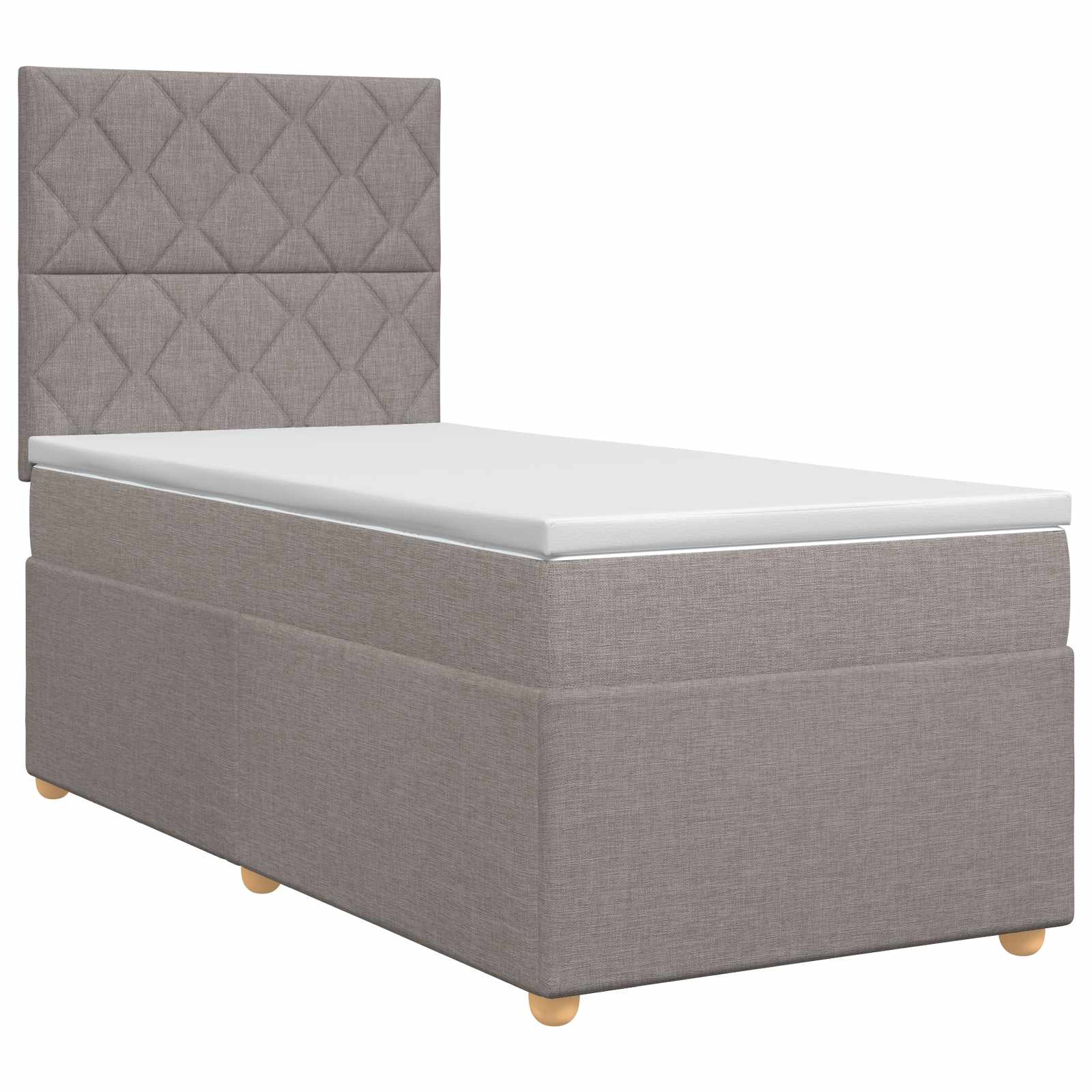 Κρεβάτι box spring με στρώμα Taupe 100 x 200 cm Ύφασμα - Pakobazaar