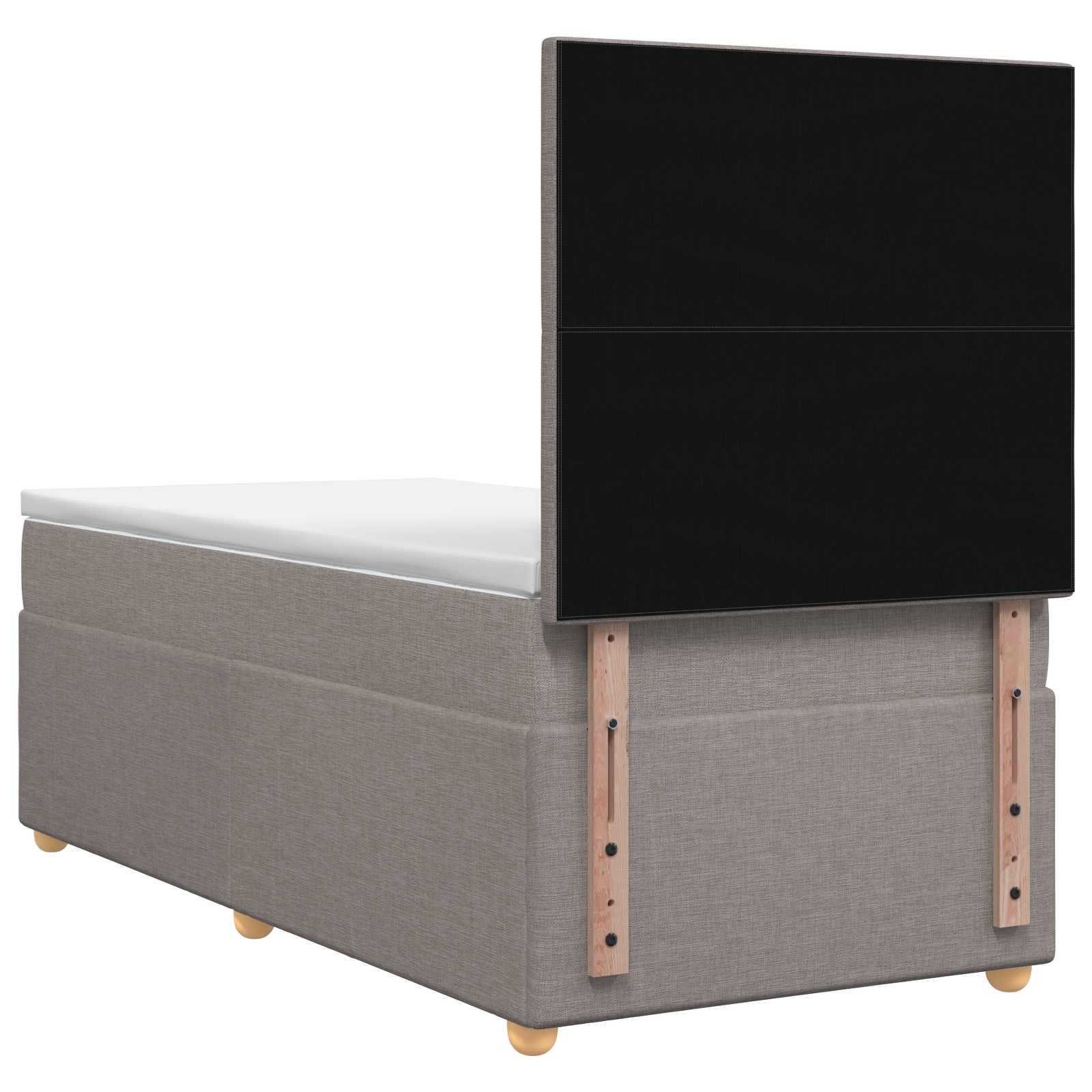 Κρεβάτι box spring με στρώμα Taupe 100 x 200 cm Ύφασμα - Pakobazaar