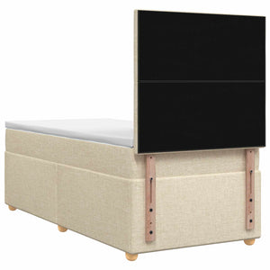 Κρεβάτι box spring με στρώμα Κρεμ 100 x 200 cm Ύφασμα - Pakobazaar