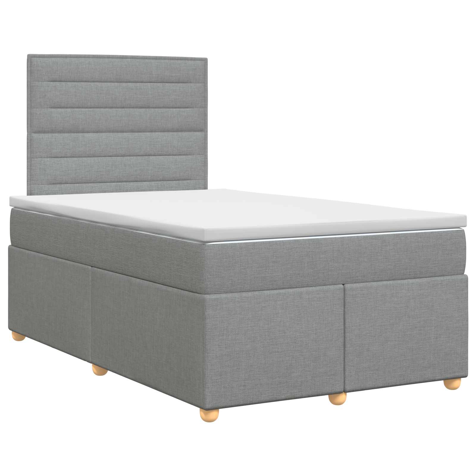 Κρεβάτι box spring με στρώμα Ανοιχτό γκρι 120 x 190 cm Ύφασμα - Pakobazaar