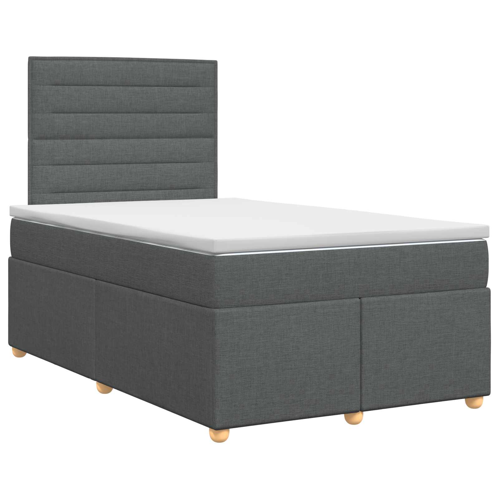 Κρεβάτι box spring με στρώμα Σκούρο Γκρι 120 x 190 cm Ύφασμα