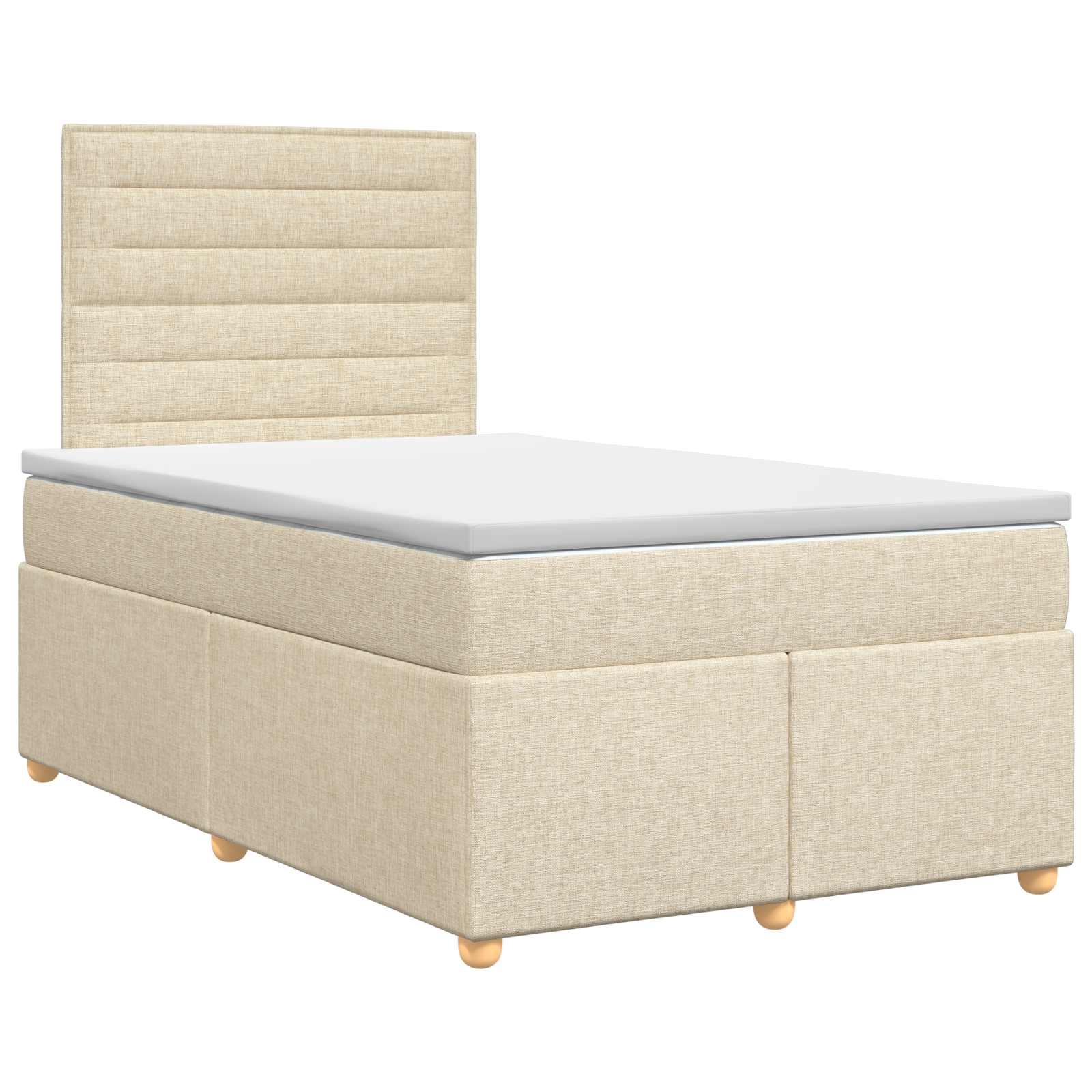 Κρεβάτι box spring με στρώμα Κρεμ 120 x 190 cm Ύφασμα