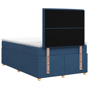 Κρεβάτι box spring με στρώμα Μπλε 120 x 190 cm Ύφασμα - Pakobazaar