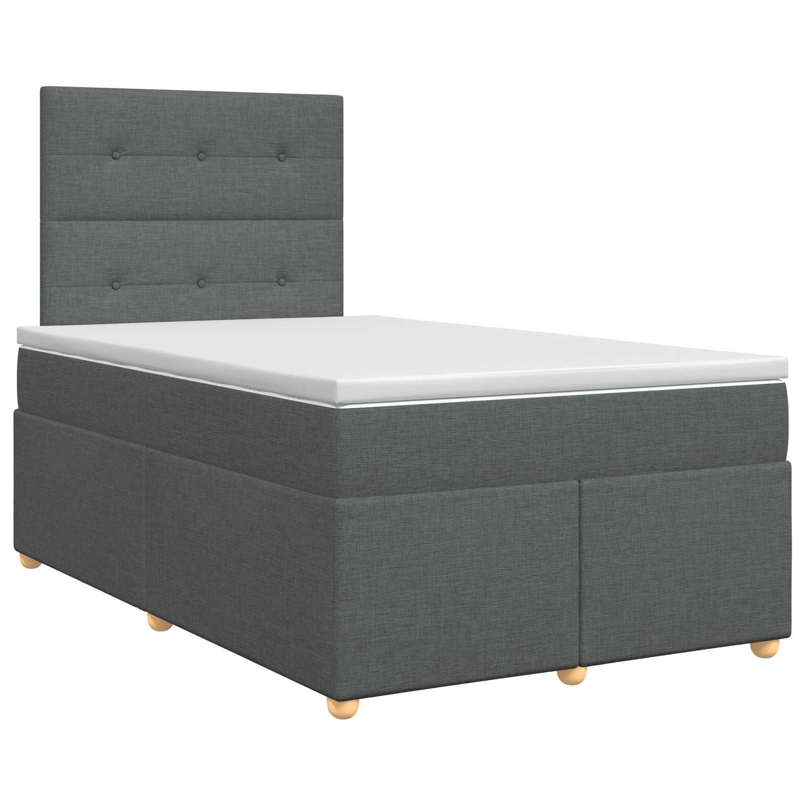 Κρεβάτι box spring με στρώμα Σκούρο Γκρι 120 x 190 cm Ύφασμα - Pakobazaar