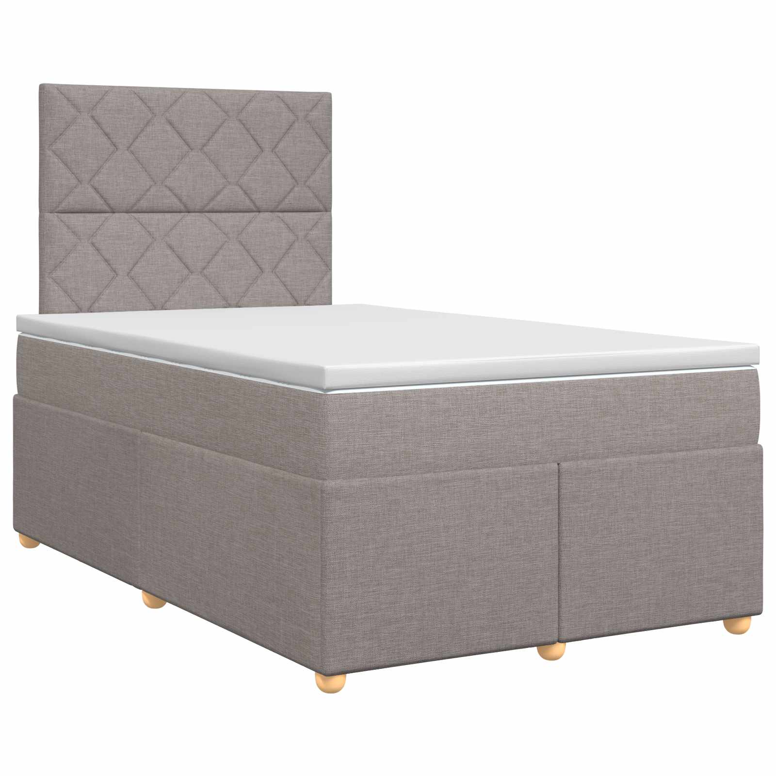 Κρεβάτι box spring με στρώμα Taupe 120 x 190 cm Ύφασμα - Pakobazaar