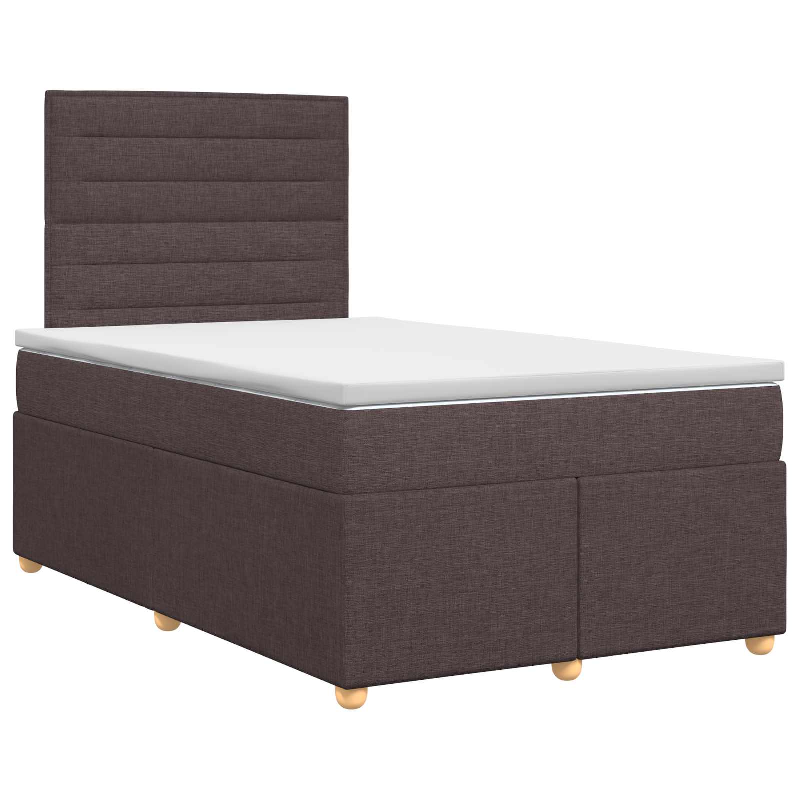 Κρεβάτι box spring με στρώμα Σκούρο Καφέ 120 x 200 cm Ύφασμα - Pakobazaar