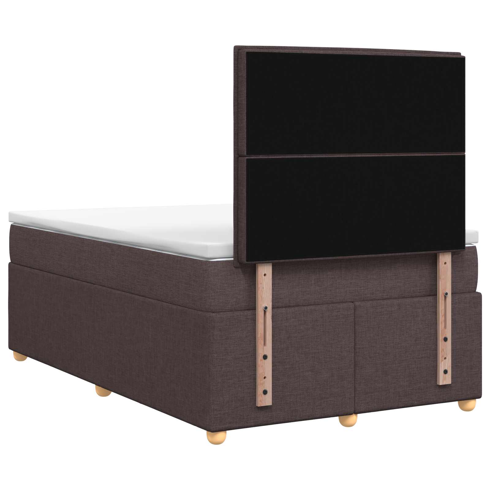Κρεβάτι box spring με στρώμα Σκούρο Καφέ 120 x 200 cm Ύφασμα - Pakobazaar
