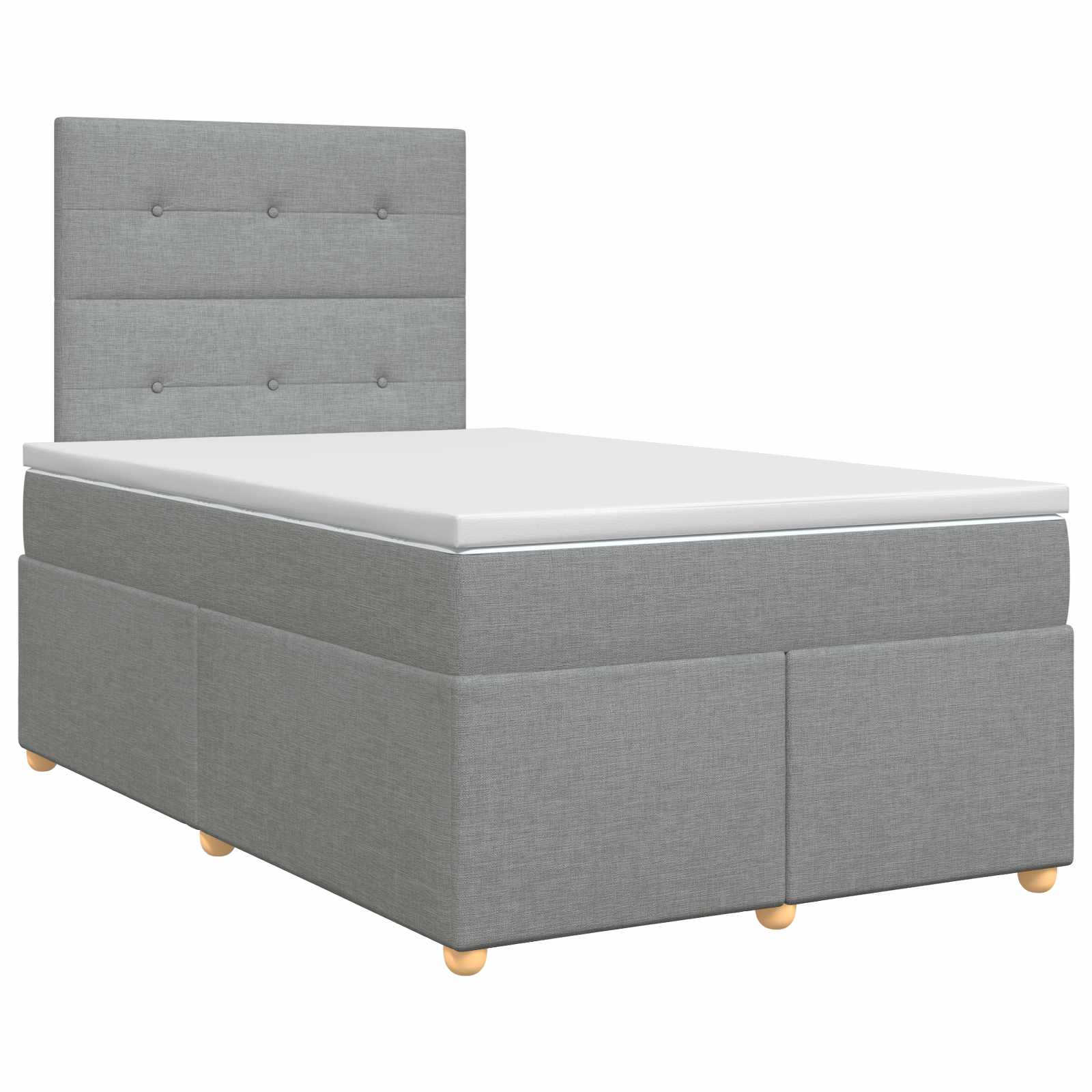 Κρεβάτι box spring με στρώμα Ανοιχτό γκρι 120 x 200 cm Ύφασμα - Pakobazaar