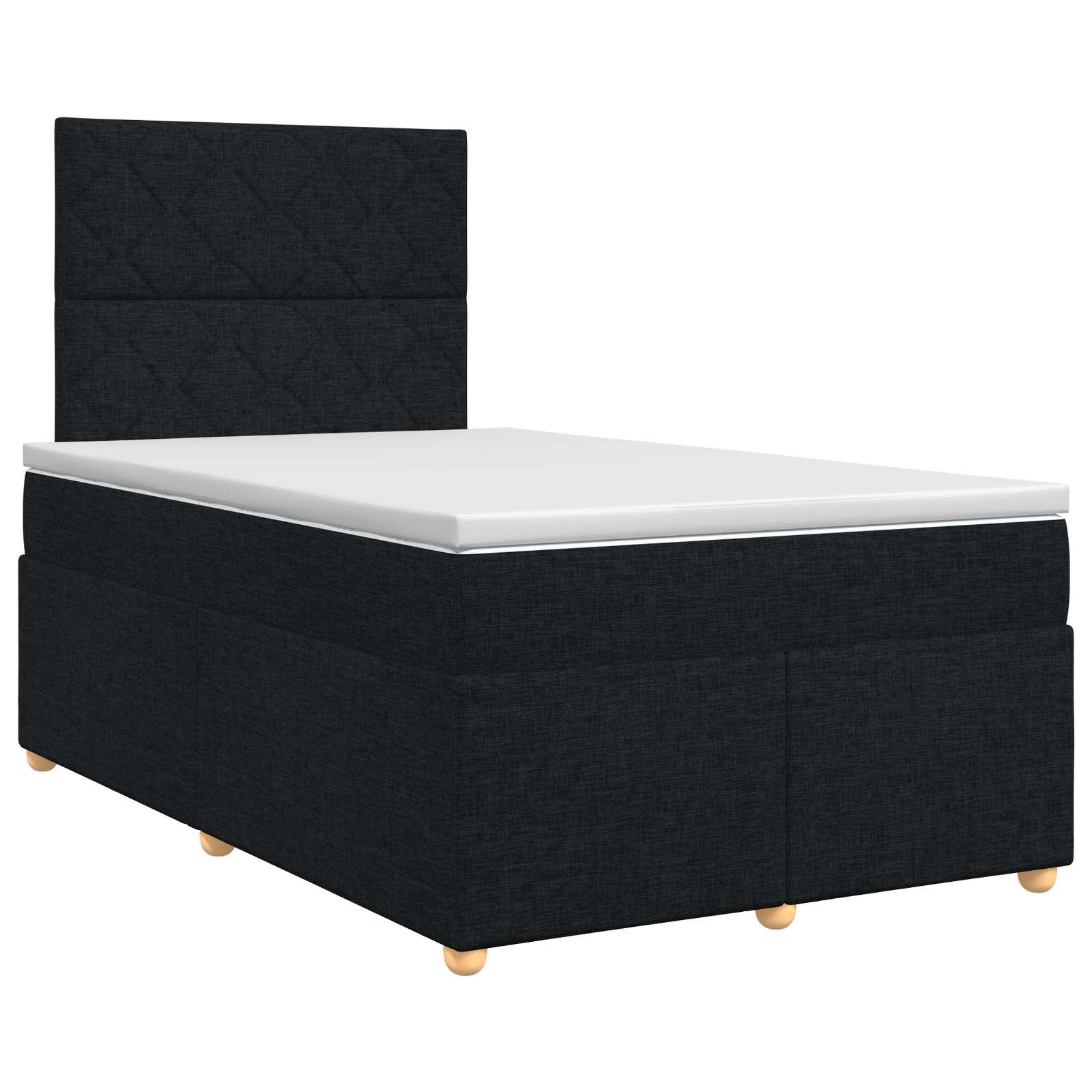 Κρεβάτι box spring με στρώμα Μαύρο 120 x 200 cm Ύφασμα - Pakobazaar