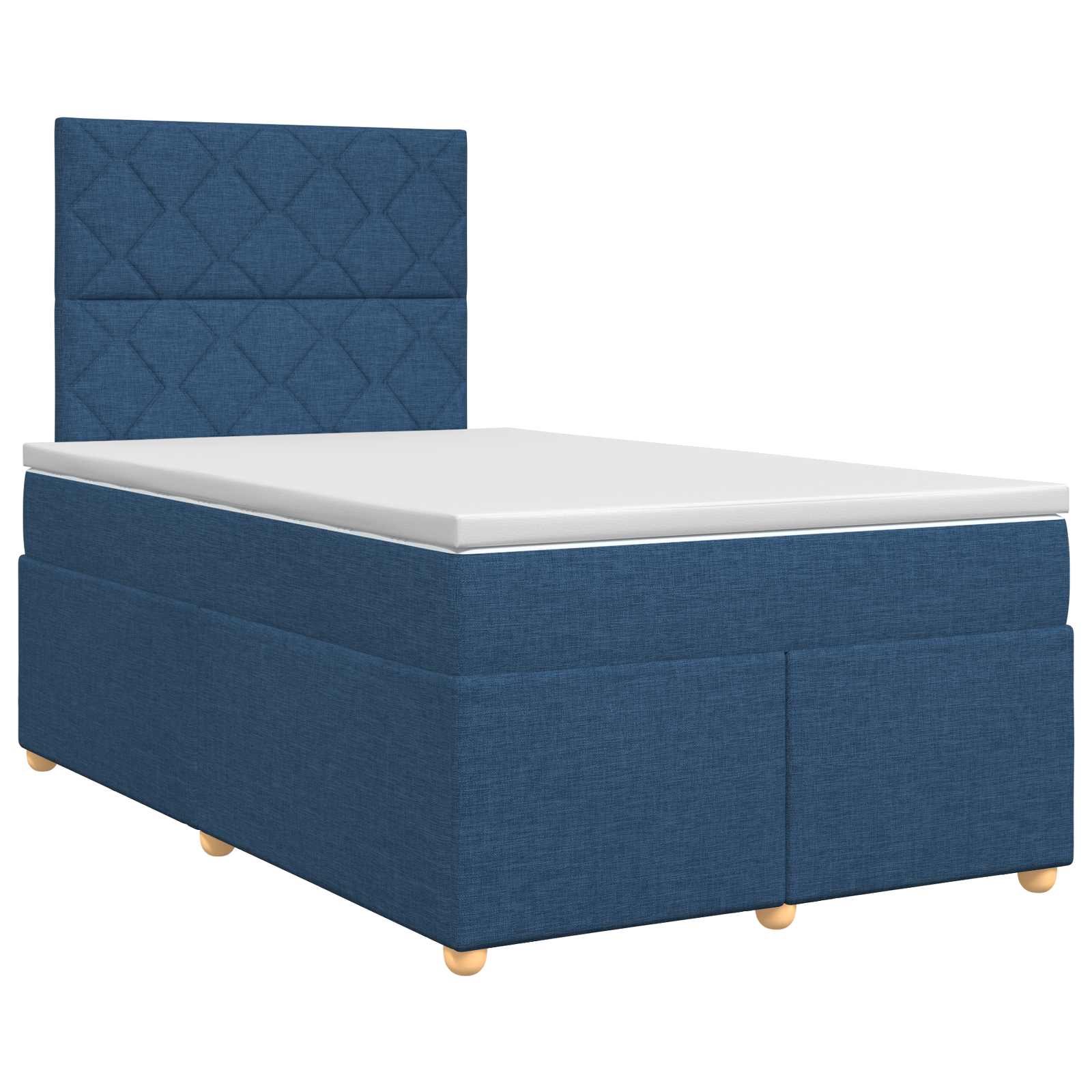 Κρεβάτι box spring με στρώμα Μπλε 120 x 200 cm Ύφασμα - Pakobazaar