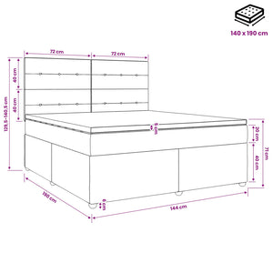 Κρεβάτι box spring με στρώμα Taupe 140 x 190 cm Ύφασμα