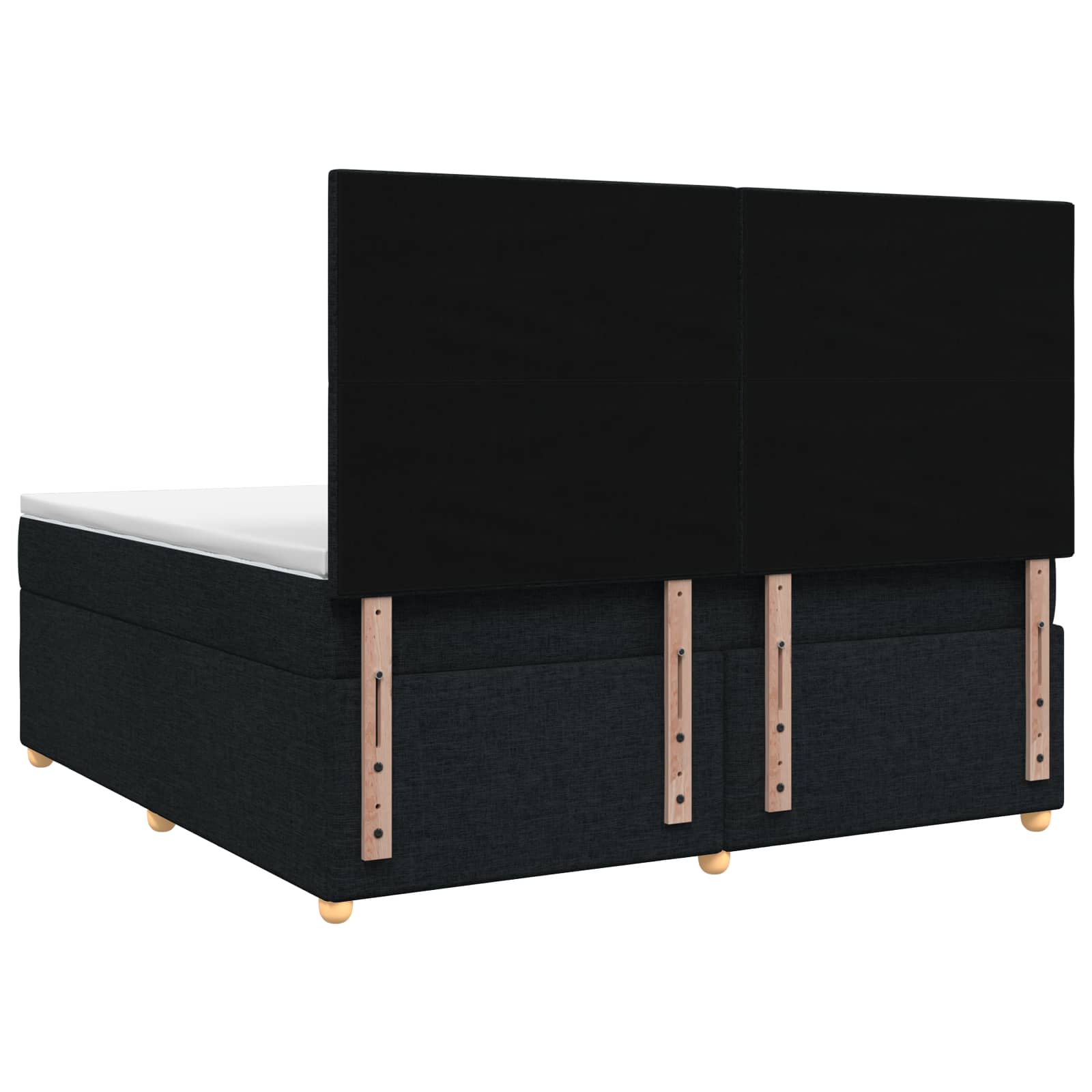 Κρεβάτι box spring με στρώμα Μαύρο 140 x 190 cm Ύφασμα