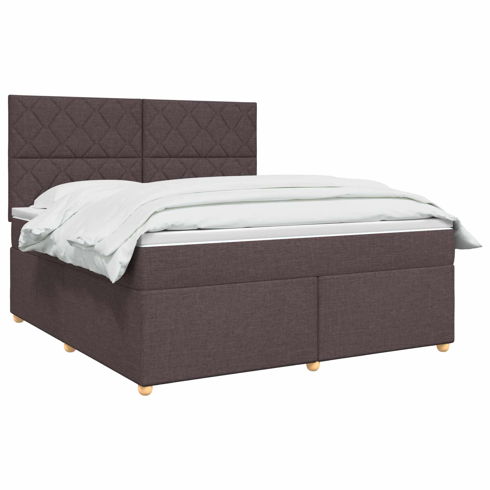 Κρεβάτι box spring με στρώμα Σκούρο Καφέ 140 x 190 cm Ύφασμα