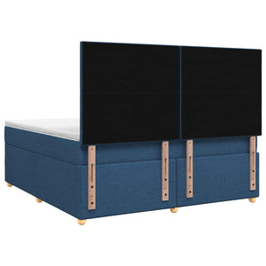 Κρεβάτι box spring με στρώμα Μπλε 140 x 190 cm Ύφασμα - Pakobazaar