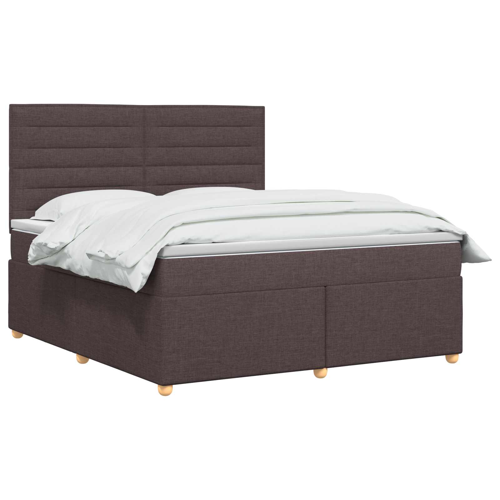 Κρεβάτι box spring με στρώμα Σκούρο Καφέ 140 x 200 cm Ύφασμα - Pakobazaar