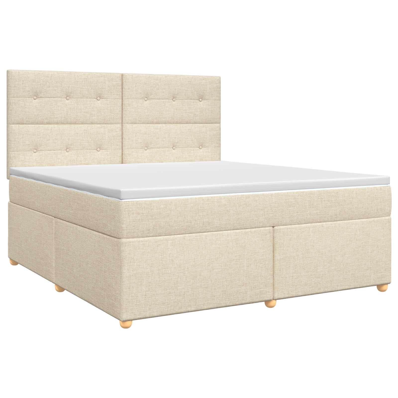 Κρεβάτι box spring με στρώμα Κρεμ 140 x 200 cm Ύφασμα - Pakobazaar