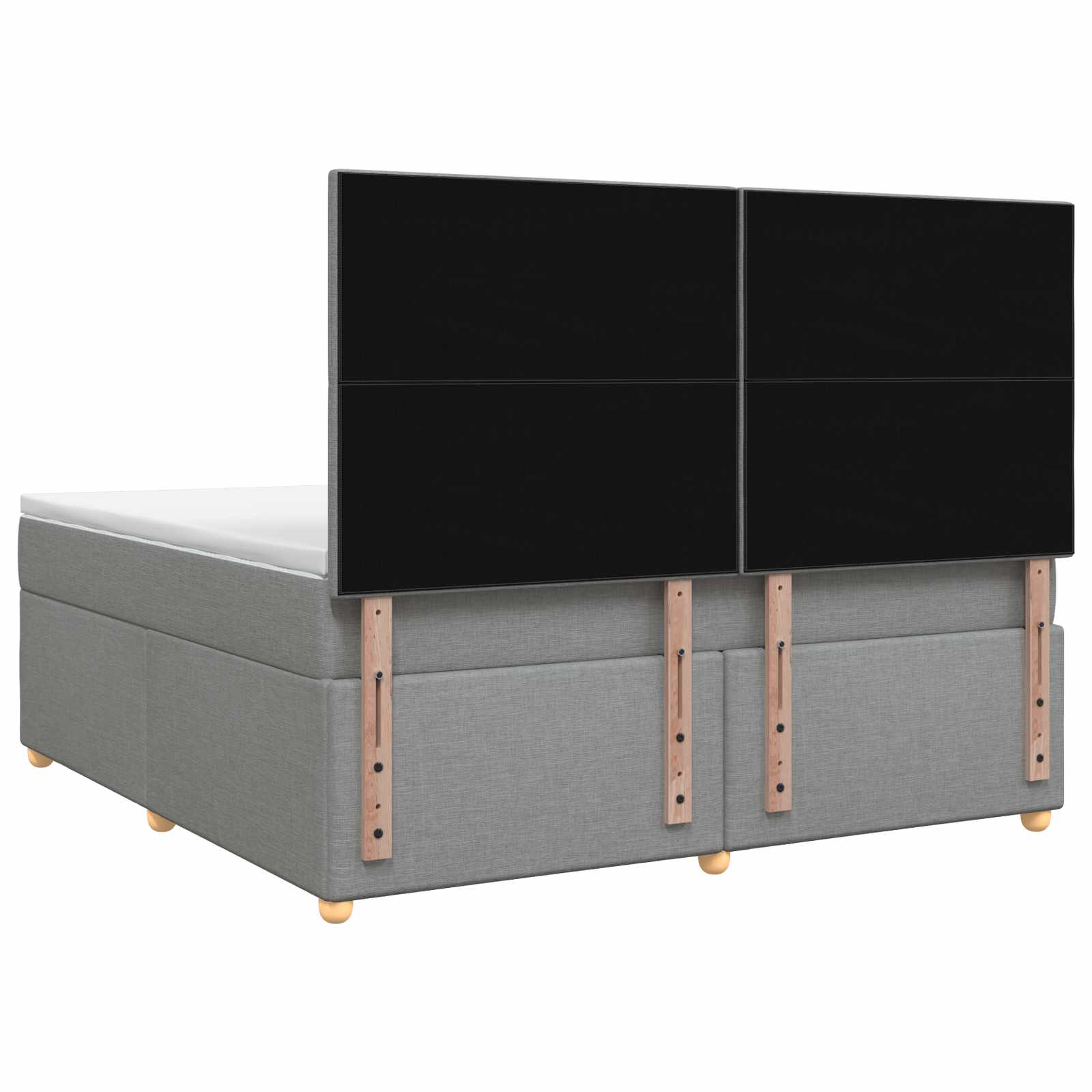 Κρεβάτι box spring με στρώμα Ανοιχτό γκρι 140 x 200 cm Ύφασμα - Pakobazaar