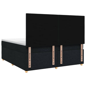 Κρεβάτι box spring με στρώμα Μαύρο 140 x 200 cm Ύφασμα