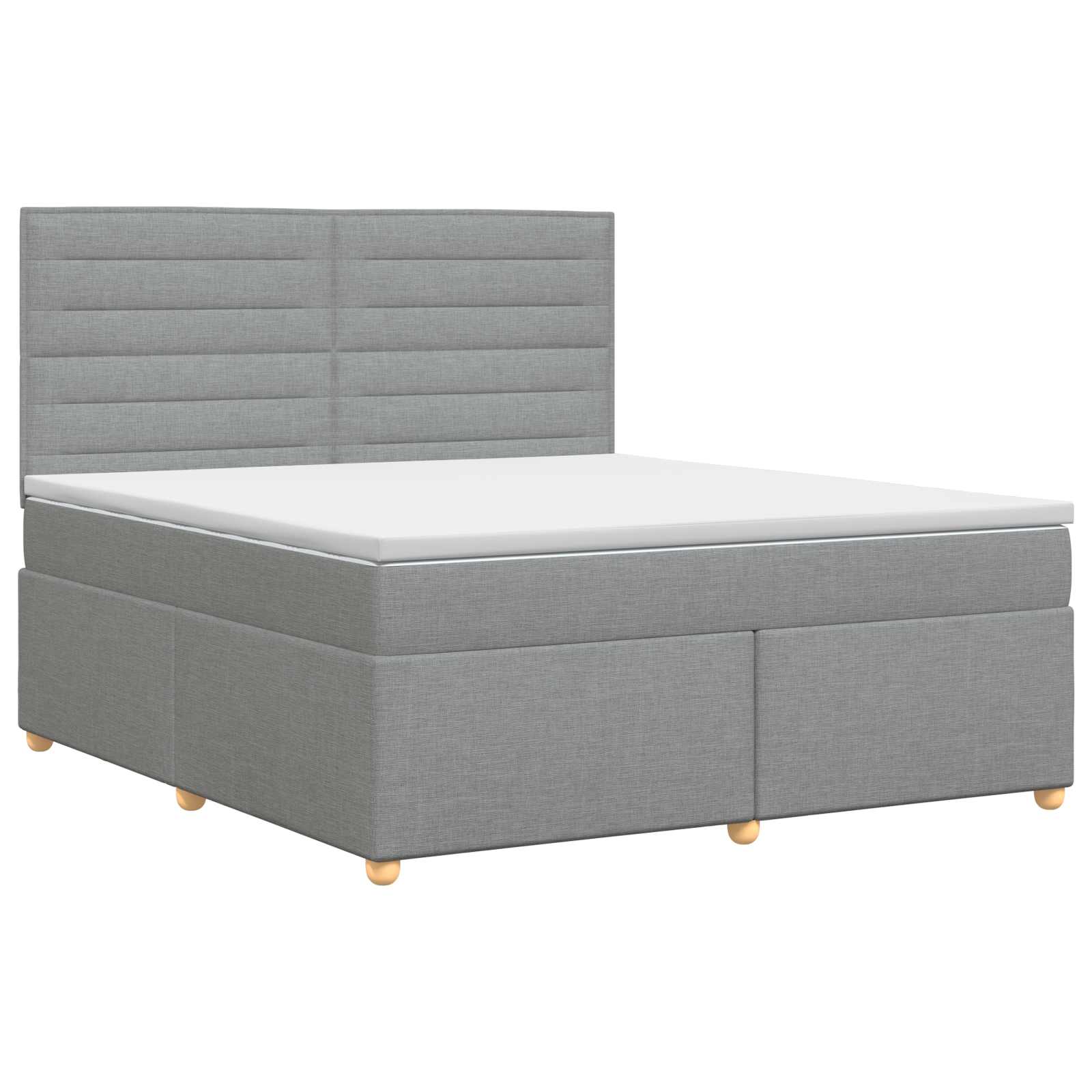 Κρεβάτι box spring με στρώμα Ανοιχτό γκρι 160 x 200 cm Ύφασμα