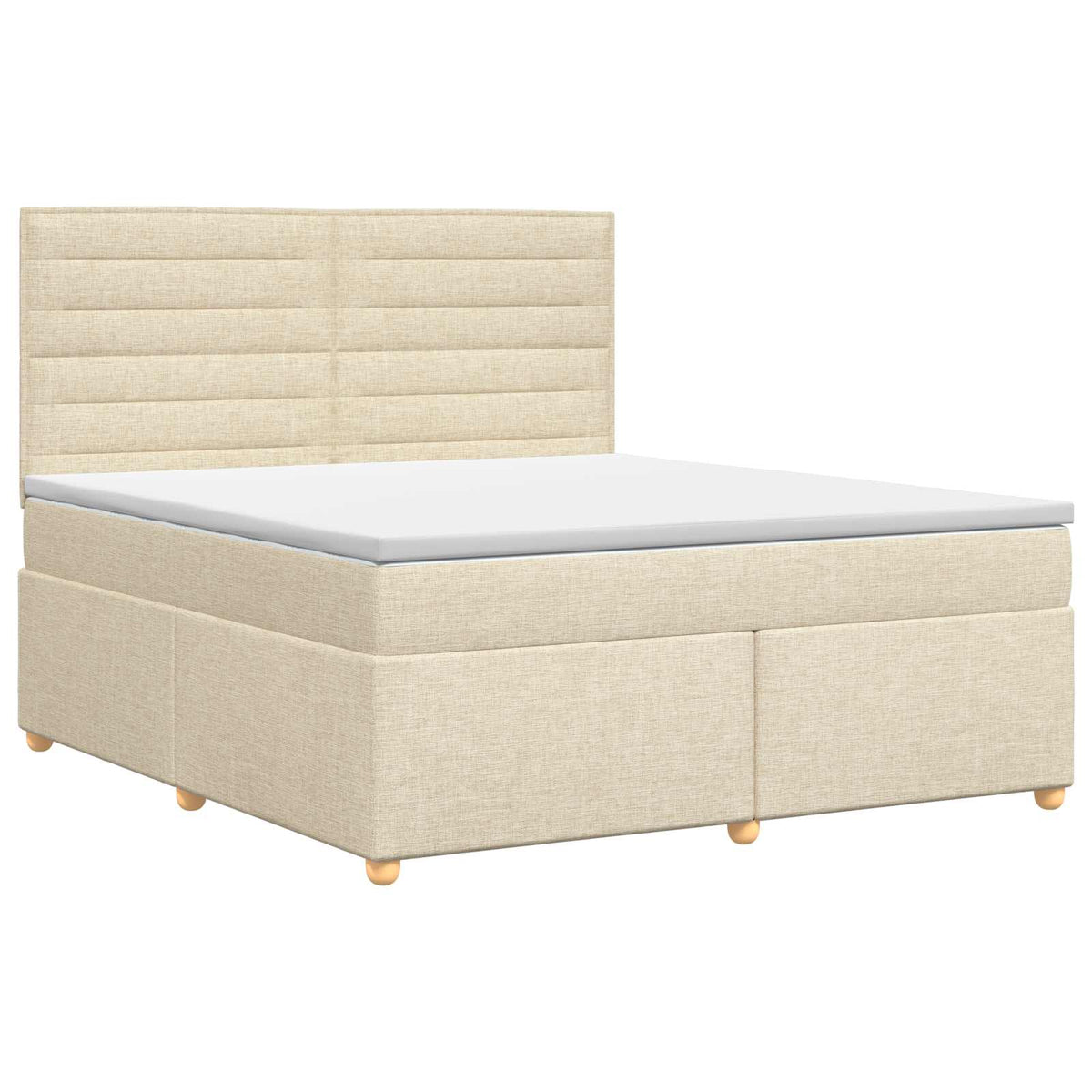Κρεβάτι box spring με στρώμα Κρεμ 160 x 200 cm Ύφασμα