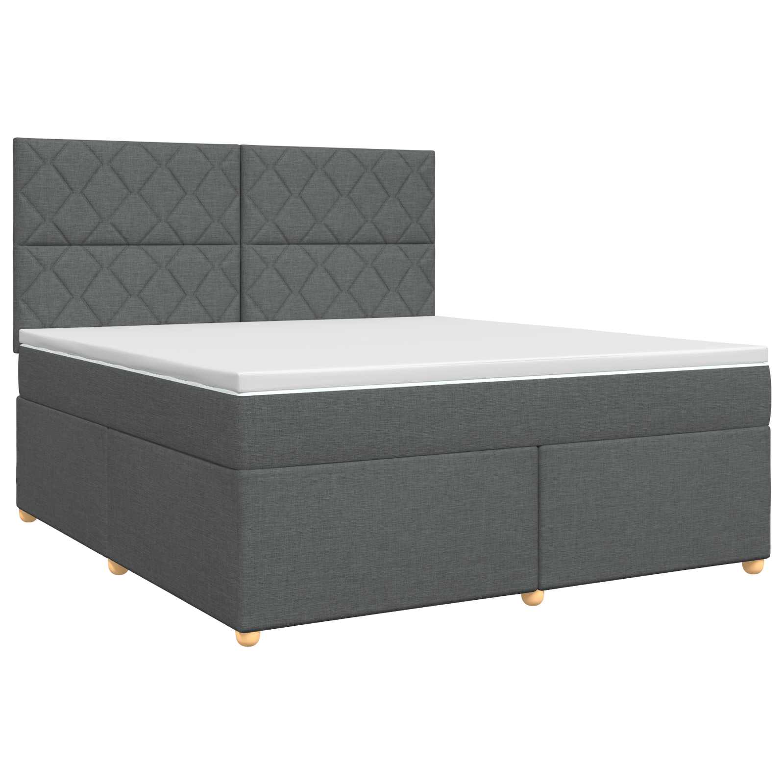 Κρεβάτι box spring με στρώμα Σκούρο Γκρι 160 x 200 cm Ύφασμα - Pakobazaar