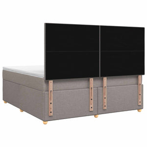 Κρεβάτι box spring με στρώμα Taupe 160 x 200 cm Ύφασμα - Pakobazaar