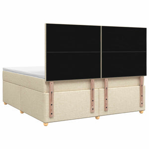 Κρεβάτι box spring με στρώμα Κρεμ 160 x 200 cm Ύφασμα