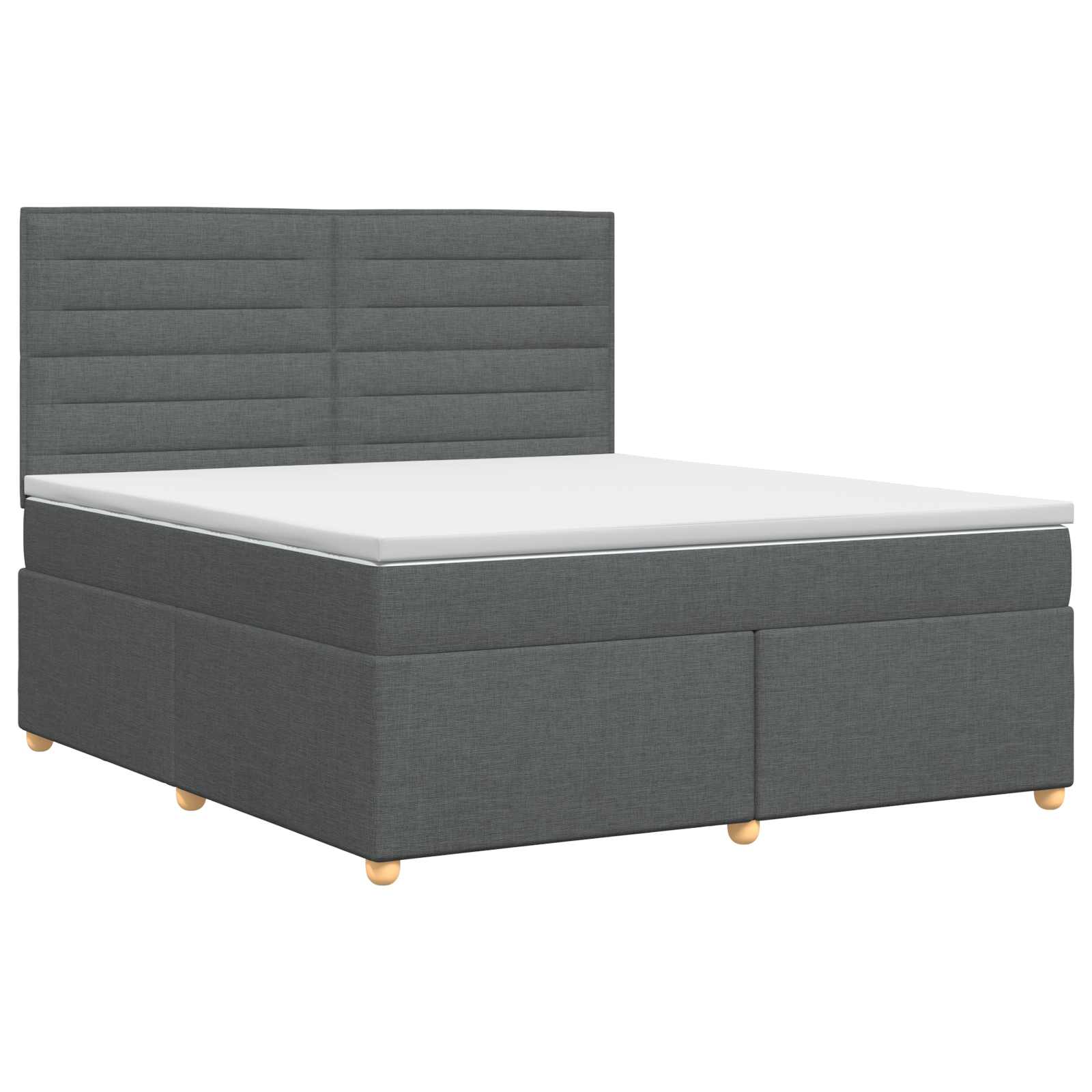 Κρεβάτι box spring με στρώμα Σκούρο Γκρι 180 x 200 cm Ύφασμα
