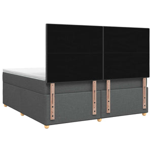 Κρεβάτι box spring με στρώμα Σκούρο Γκρι 180 x 200 cm Ύφασμα