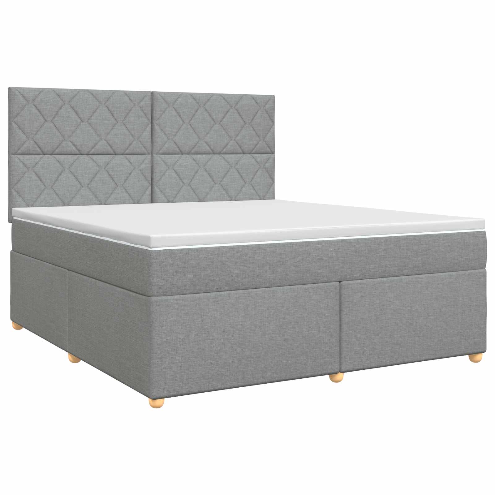 Κρεβάτι box spring με στρώμα Ανοιχτό γκρι 180 x 200 cm Ύφασμα - Pakobazaar