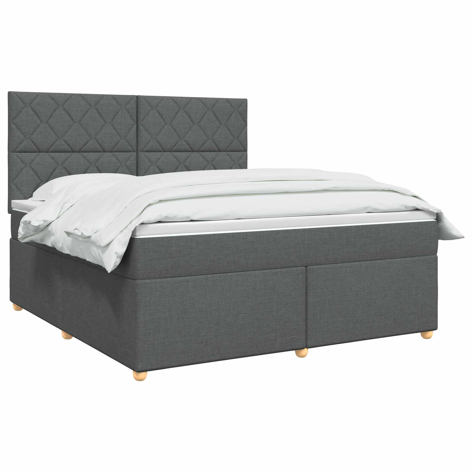 Κρεβάτι box spring με στρώμα Σκούρο Γκρι 180 x 200 cm Ύφασμα - Pakobazaar