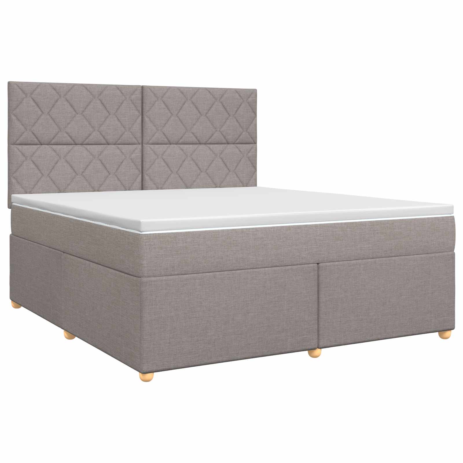 Κρεβάτι box spring με στρώμα Taupe 180 x 200 cm Ύφασμα - Pakobazaar
