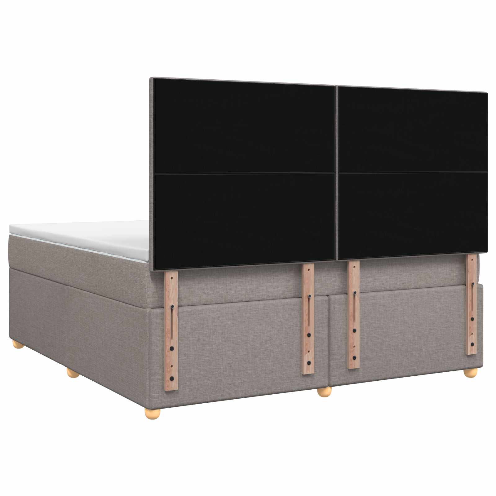 Κρεβάτι box spring με στρώμα Taupe 180 x 200 cm Ύφασμα - Pakobazaar