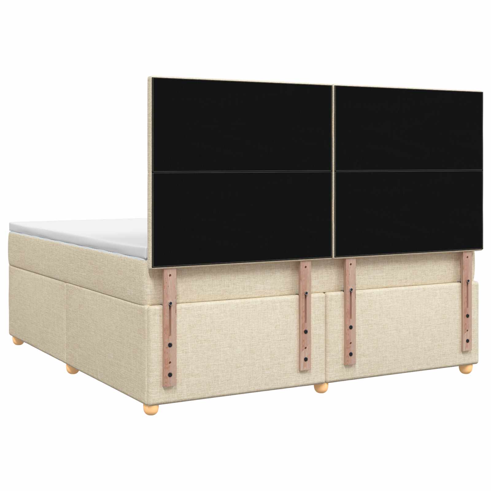 Κρεβάτι box spring με στρώμα Κρεμ 180 x 200 cm Ύφασμα - Pakobazaar